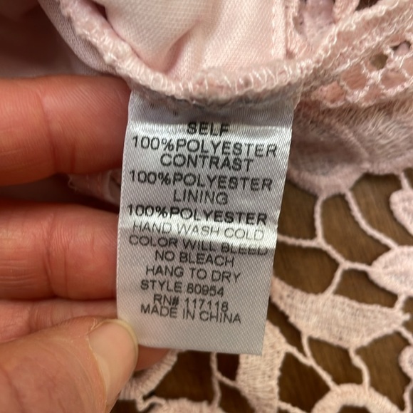 Soieblu lace floral cropped top bustier LARGE pink blush wide sleeves zip up - Picture 7 of 10